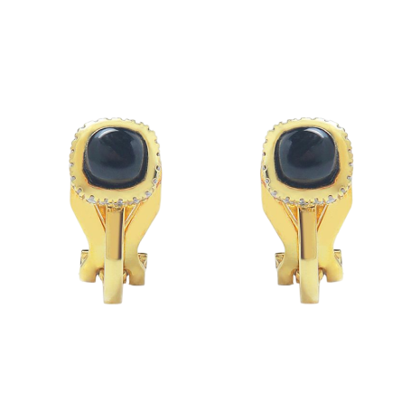 MIDNIGHT ONYX GLOW EARCLIP Gold jewelry