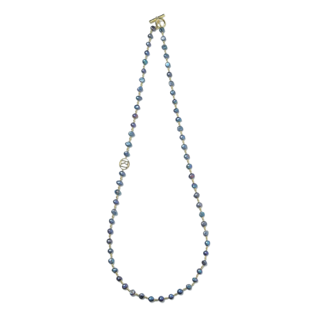 MIDNIGHT BLACKPEARL MIXLINE NECKLACE Gold jewelry