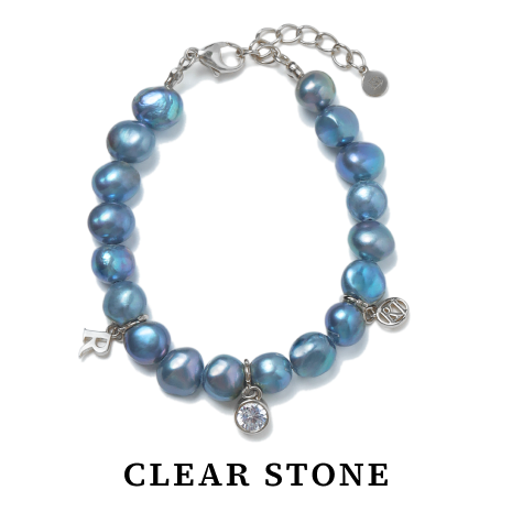 MIDNIGHT BLACKPEARL CHARM BRACELET silver jewelry