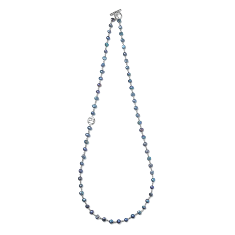 MIDNIGHT BLACKPEARL MIXLINE NECKLACE silver jewelry