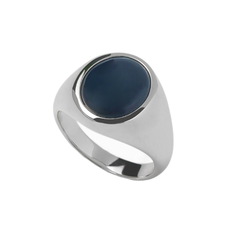 MIDNIGHT ONYX SIGNET RING silver jewelry